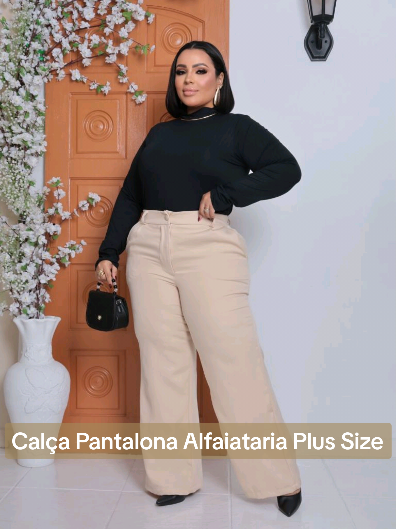 Calça Pantalona alfaiataria Plus Size #vitrine #calcaplussize #calcapantalona #calcaalfaiataria #plusize 