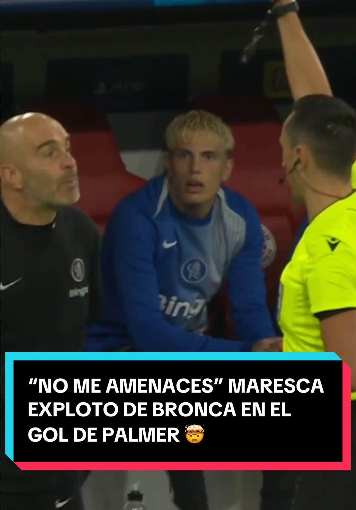 “NO ME AMENACES” 🔥 Maresca explotó de bronca en el gol de Cole Palmer para el empate de #Chelsea ante #BayernMunich ▶️ Mirá la 🏆 #ChampionsLeague en el Plan Premium de #DisneyPlus #TikTokDeportes 