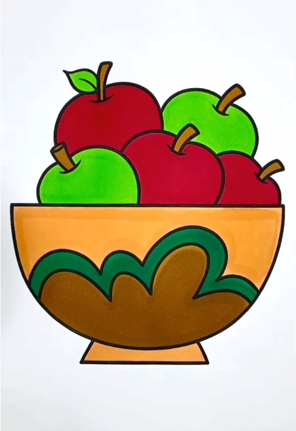 🍎🍏 #asmr #satisfyingcoloring #relaxingvideos #asmrsounds #colourwithme  
