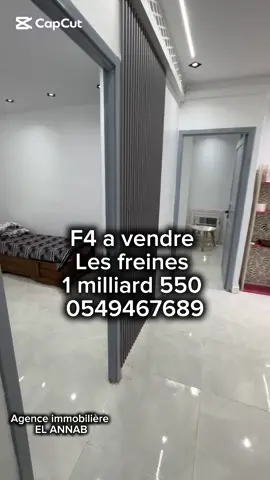L'Agence Annab met en vente un bel F4 de 75m² , étage non élevé  . L'appartement est propre, refait a neuf, a proximité de la mer et de toutes les commodités, bon voisinage. acte et livret foncier .Prix: 1 milliard 550 millions négociable. Pour plus de détails consultez notre Page Facebook : https://www.facebook.com/profile.php?id=100076326372571 ou contactez-nous aux : 038491010 / 0550505217 / 0662782217, sinon via Messenger : Agence Annab au : www.elannabdz.com #CapCut #vente #immobilier #realestate 