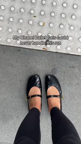 The comfiest (and cutest) shoes I own and zero blisters unlike Miss Chanel 🫣 @Dolce Vita Footwear #maryjanes #balletflats #chanelshoes #chanelballetflats #comfyshoes #flats #fallshoes #loafers #nycstyle 