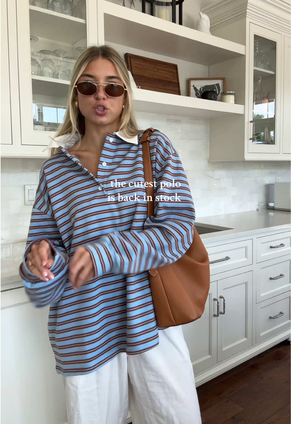 the perfect fall pullover ☁️🧸 so thick & soft!! size XL #stripes #poloshirt #falloutfits #falltransitionoutfit 