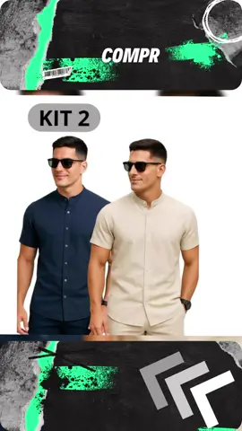 Kit 2 Camisa Social De Linho Masculina Gola Padre Manga Curta De Luxo Com Tecido Premium Slim Fit#camisa #camisamasculina #camisasocial #camisamangacurta #roupasmasculinas 