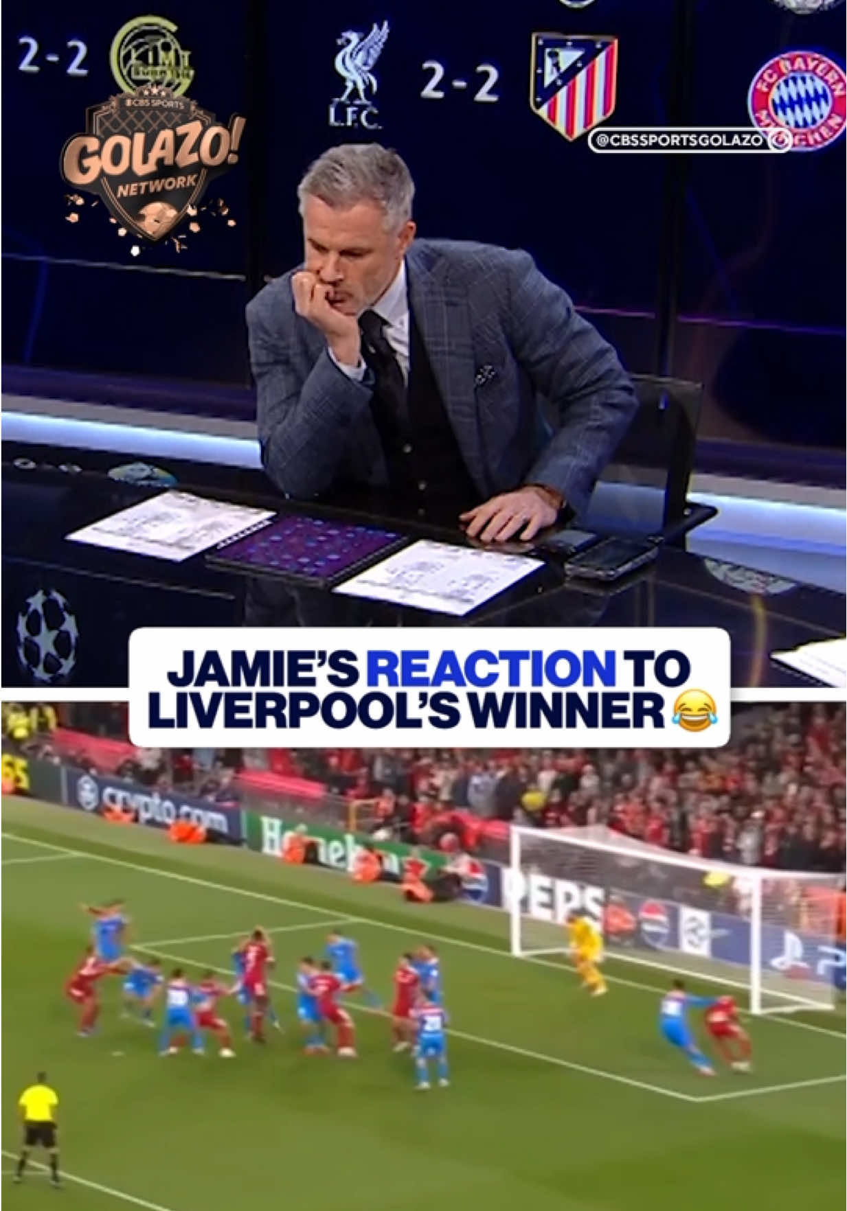 Safe to say Jamie was happy 🎉  #UCLToday #UCL #ChampionsLeague #Liverpool #virgilvandijk 
