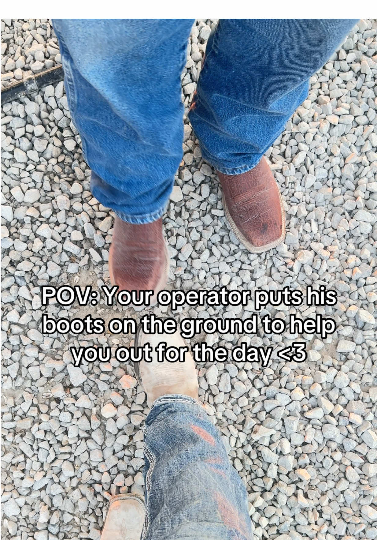 He got his boots dirty for me 🥲 Some rebar may have scratched his boots too🙂 #laborer #bluecollar #operator #justagirl 
