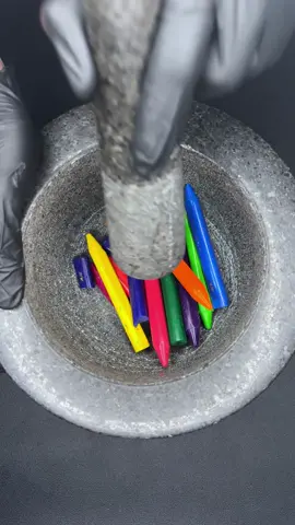 Crushing wax crayons into slime #asmr #satisfyingvideos 
