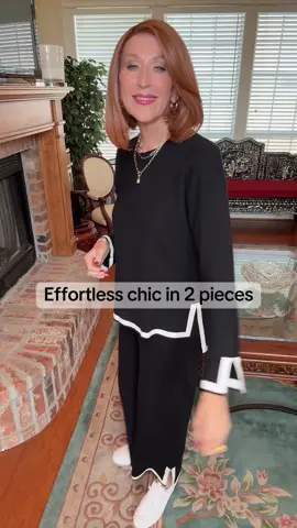 This two-piece sweater set is all about versatility and effortless style. Featuring a pullover knit top with a crew neck, drop shoulder, and split hem paired with high-waisted wide-leg pants, it’s the perfect mix of cozy and chic. Wear it as a set for a polished look or style each piece separately for endless outfit options. Whether you’re lounging at home, running errands, or traveling, this set has you covered in comfort and style. @anrabess_us #2pieceset #loungewear #fallfashion #effortlessstyle #tiktokshopcreatorpicks 
