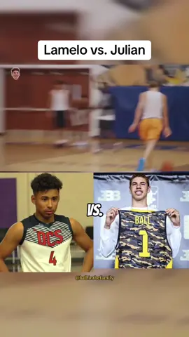 Who is the better player? 🤔 #ballinthefamily #shoutoutot #lameloball #juliannewman #funny 