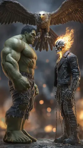HULK x GHOST RIDER x EAGLE HYBRID 💀 #aifusion #ai #midjourney #fusion #hybrid 