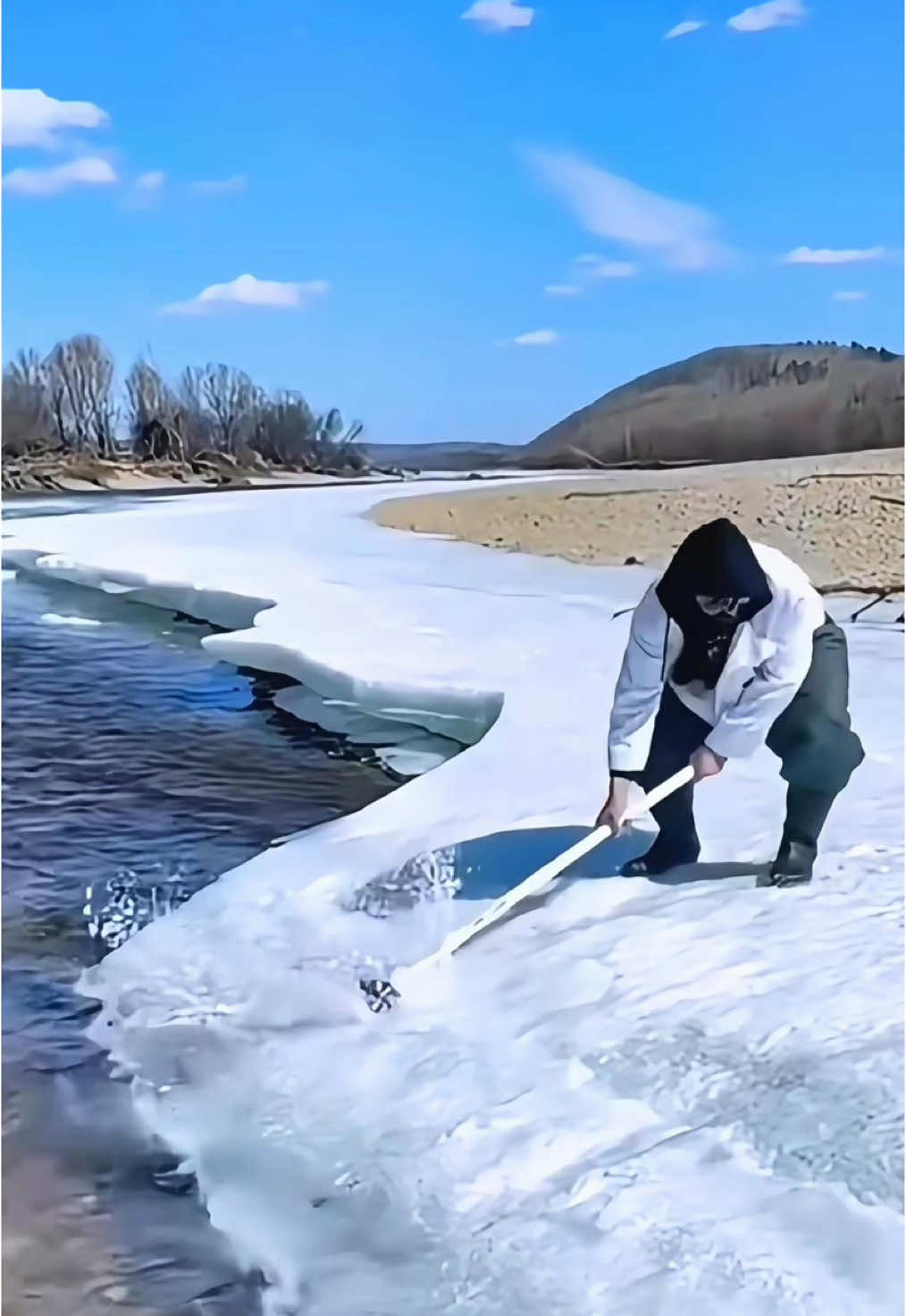 Breaking the ice is a very joyful thing #satisfyling #asmr #ice #snow #fyp #oddlysatisfying 