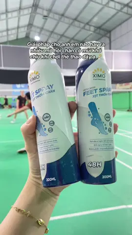 Bình xịt thơm chân nhà Ximo giúp bạn có đôi chân khô thoáng và giảm mùi 🏸 #caulong #badminton #binhxitximo #chaixitkhumuigiay #phukiencaulong 