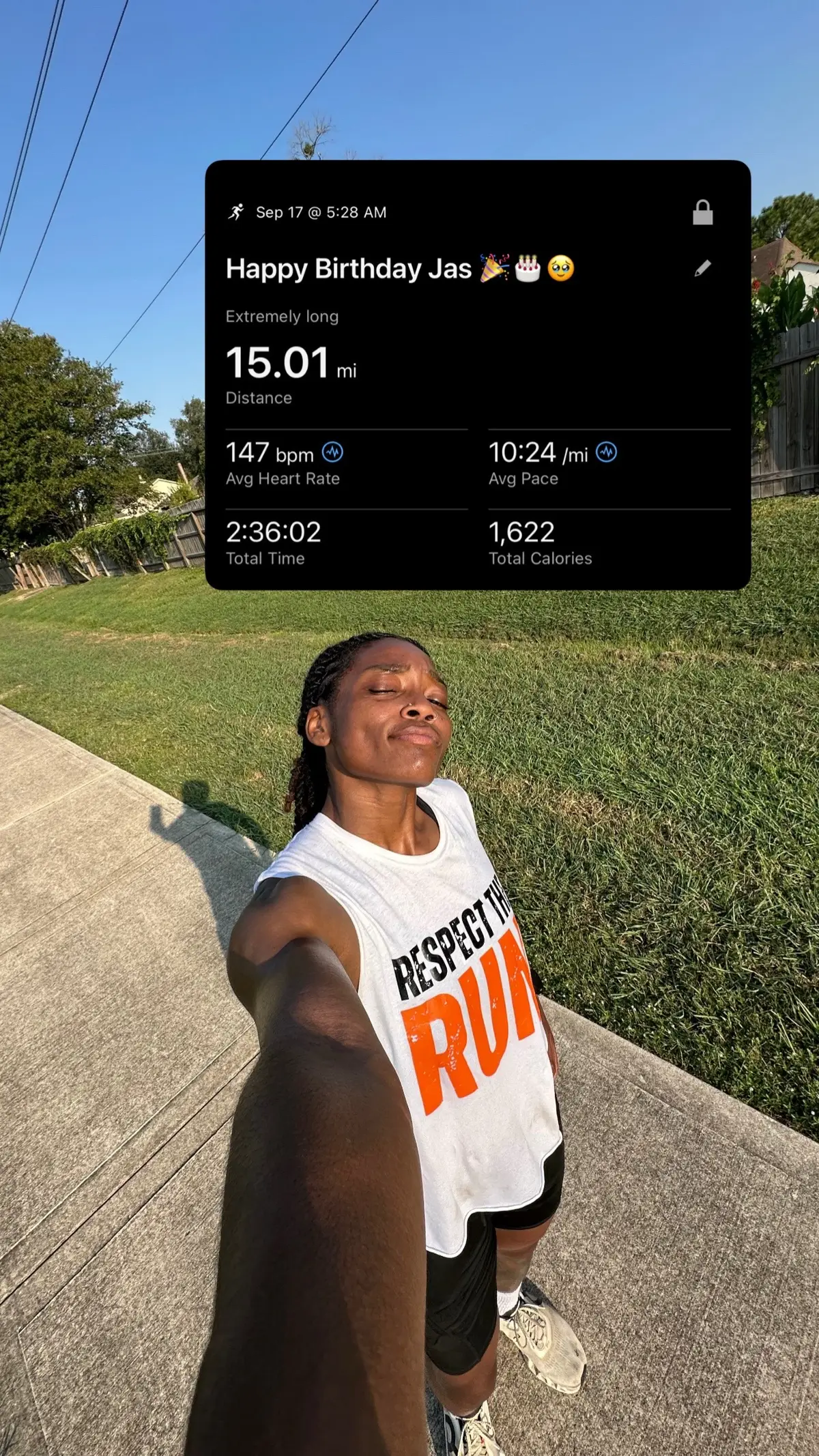 ✨ Another year older, another mile stronger ✨ Today I celebrate life, growth, and the blessing of simply being able to move this body God gave me. I kicked off my birthday with my longest run yet — 15 miles 🏃🏽‍♀️💪🏽. #birthdaymiles #virgo #blessed #godsfavorite 