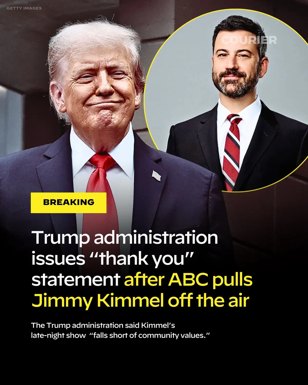 ABC has pulled Jimmy Kimmel Live off the air “indefinitely” after Kimmel said the Charlie Kirk shooter was aligned with the MAGA movement.