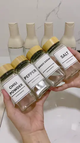 Spice Jar with bamboo lid soafeeer aesthetic tignan ang ganda para sa kitchen goals mo 🥰  #kitchenfinds #kitchengoals 