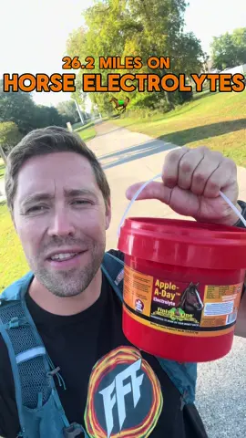 Running a marathon on horse electrolytes #marathon #runningchallenge #horsetok #electrolytes #fyp 