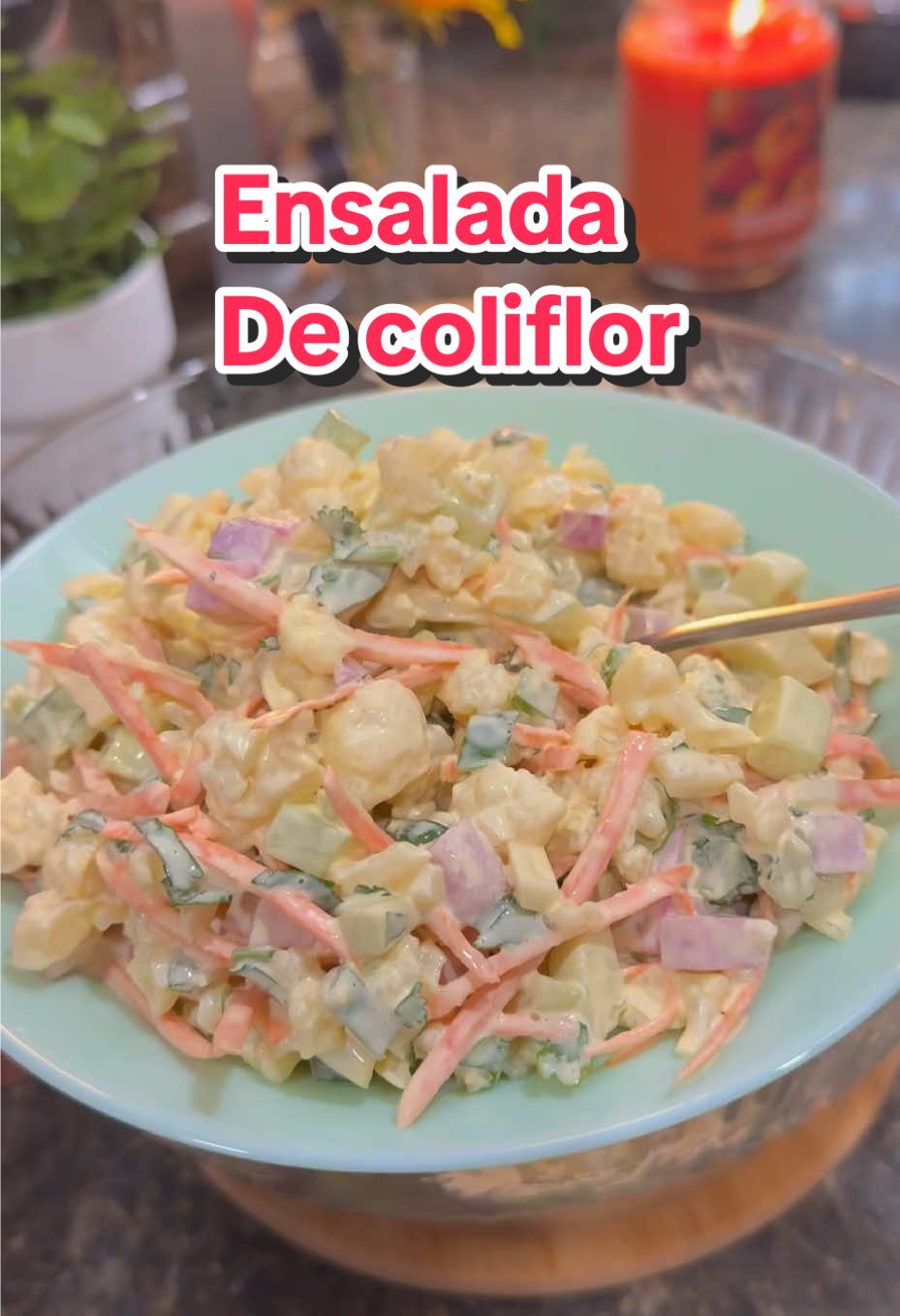 Receta ensalada de coliflor es muy exquisita! #ensaladadecoliflor #fyp #viral #mexicanfood #foryoupage 