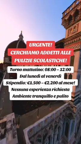 #OfferteDiLavoro  #LavoroItalia  #PulizieScolastiche  #CercoLavoro  #Assunzioni2025 