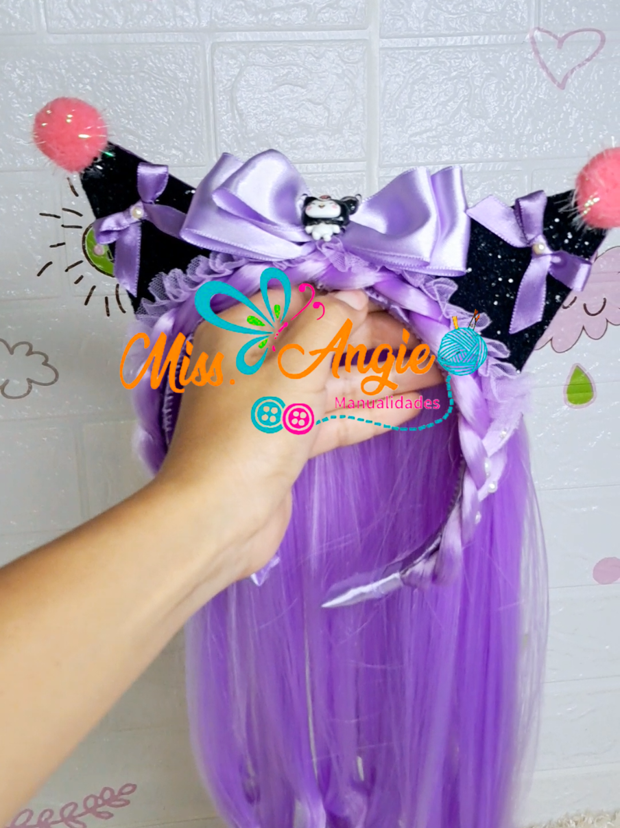 #vincha, diadema o cintillo  de kanekalon temática Kuromi para una bella cumpleañera  . . envios a nivel Nacional 🇵🇪  . . #viraltiktok  #cintillos #diadema #kanekalon 