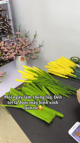 Làm hoa lúa kẽm nhung🌾#tiktokxuhuong #hoadaokemnhung #tiemhoanhalanh #kemnhung #bongluakemnhung 