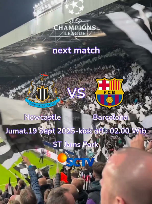 jadwal liga champions match ke 1~ Newcastle vs barcelona#jadwalbola #sports #Soccer #viral #fyp 