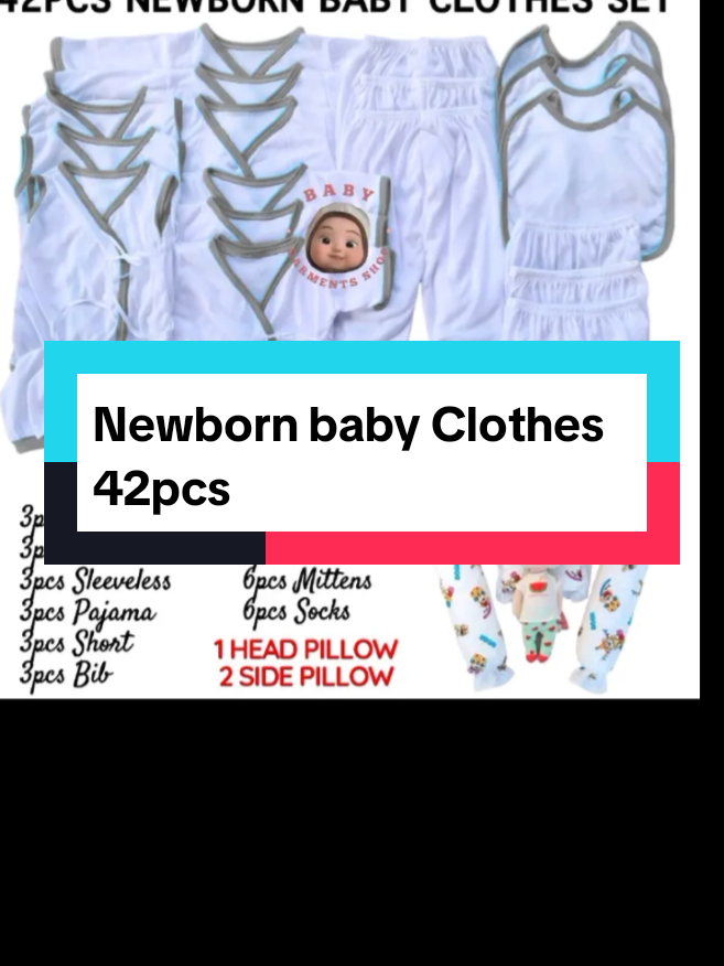 42pcs new born baby clothes set #newbornbabyclothes #42pcsnewbornbabyclothesset #babyclothes #availableinmyshowcase #tiktokshop 
