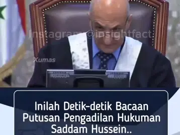 Saddam Hussein, mantan Presiden Irak yang terkenal dengan kekuasaannya yang kejam, dijatuhi hukuman mati setelah dijatuhi bersalah atas kejahatan terhadap kemanusiaan, termasuk pembantaian warga sipil. Setelah proses pengadilan yang panjang, ia dieksekusi dengan digantung pada 30 Desember 2006. Hukuman ini menjadi penutup salah satu rezim otoriter paling kontroversial abad ke-20, sekaligus memicu perdebatan tentang keadilan dan prosedur hukum di Irak. #sejarah #belajarsejarah #rezimotoriter #belajarbareng #kemanusiaan 