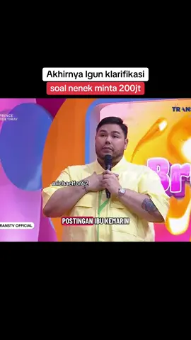 Akhirnya Ivan Gunawan Igun memberikan klarifikasi soal nenek menagih janji uang 200 juta padanya #igun #ivangunawan #klarifikasi #fyp #wendycagur @Ivan gunawan 