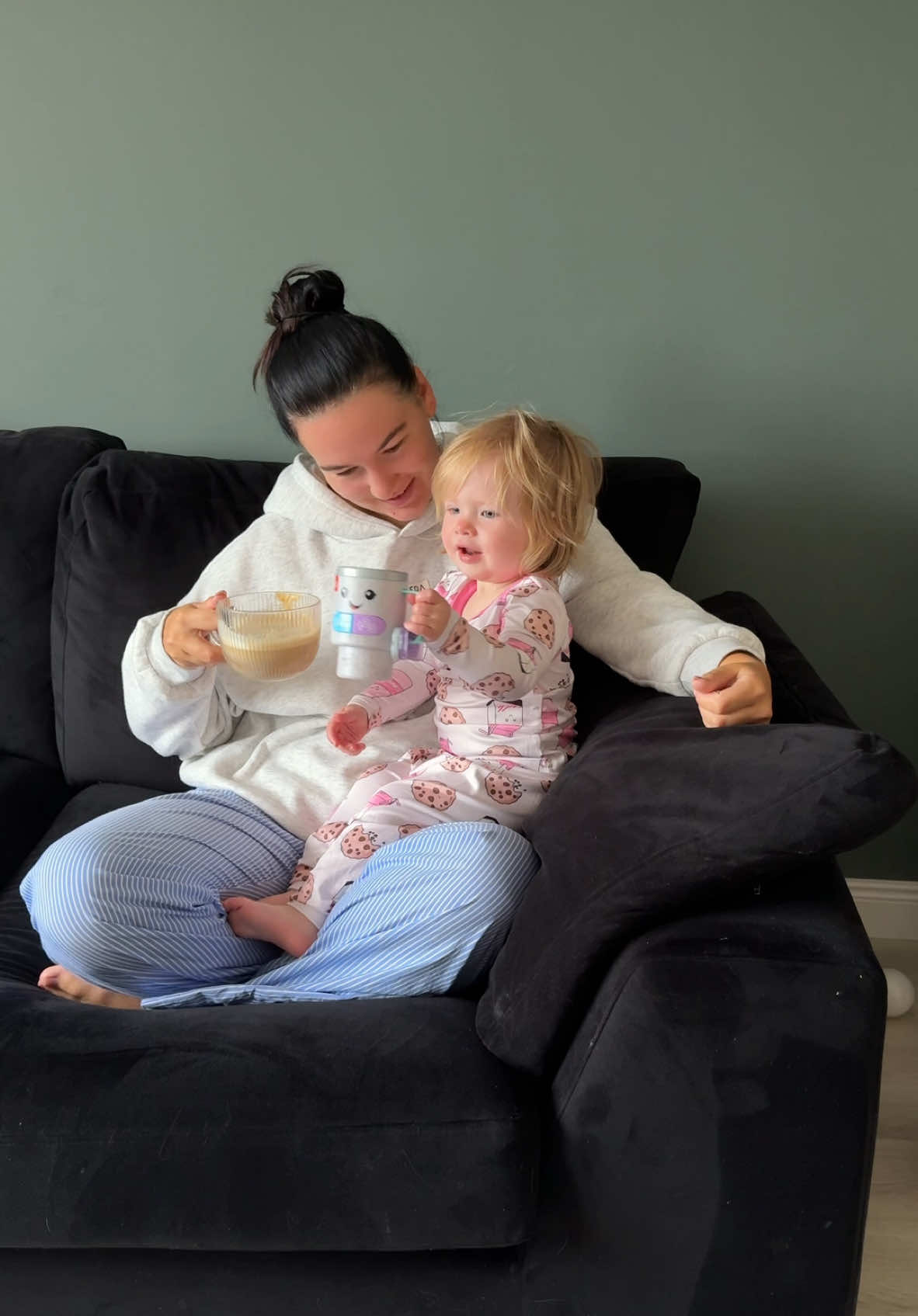 #ad when your baby enjoys her morning coffee as much as you do!  #coffeecup  @Fisher-Price #fisherprice