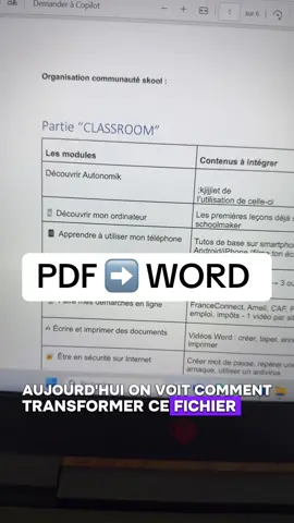 Commente « PDF » pour d’autres astuces !  Voici un tutoriel sur Microsoft Word pour convertir un fichier PDF en fichier Word modifiable.  #word #windows #astuces #pdf #viral 