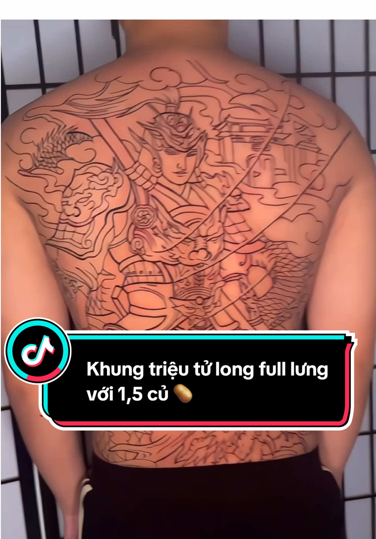 Khung triệu tử long full lưng với 1,5 củ 🥔 nha ae #hinhxamdep #xamhinhnghethuat #xuhuong #tiktok #tattoo 