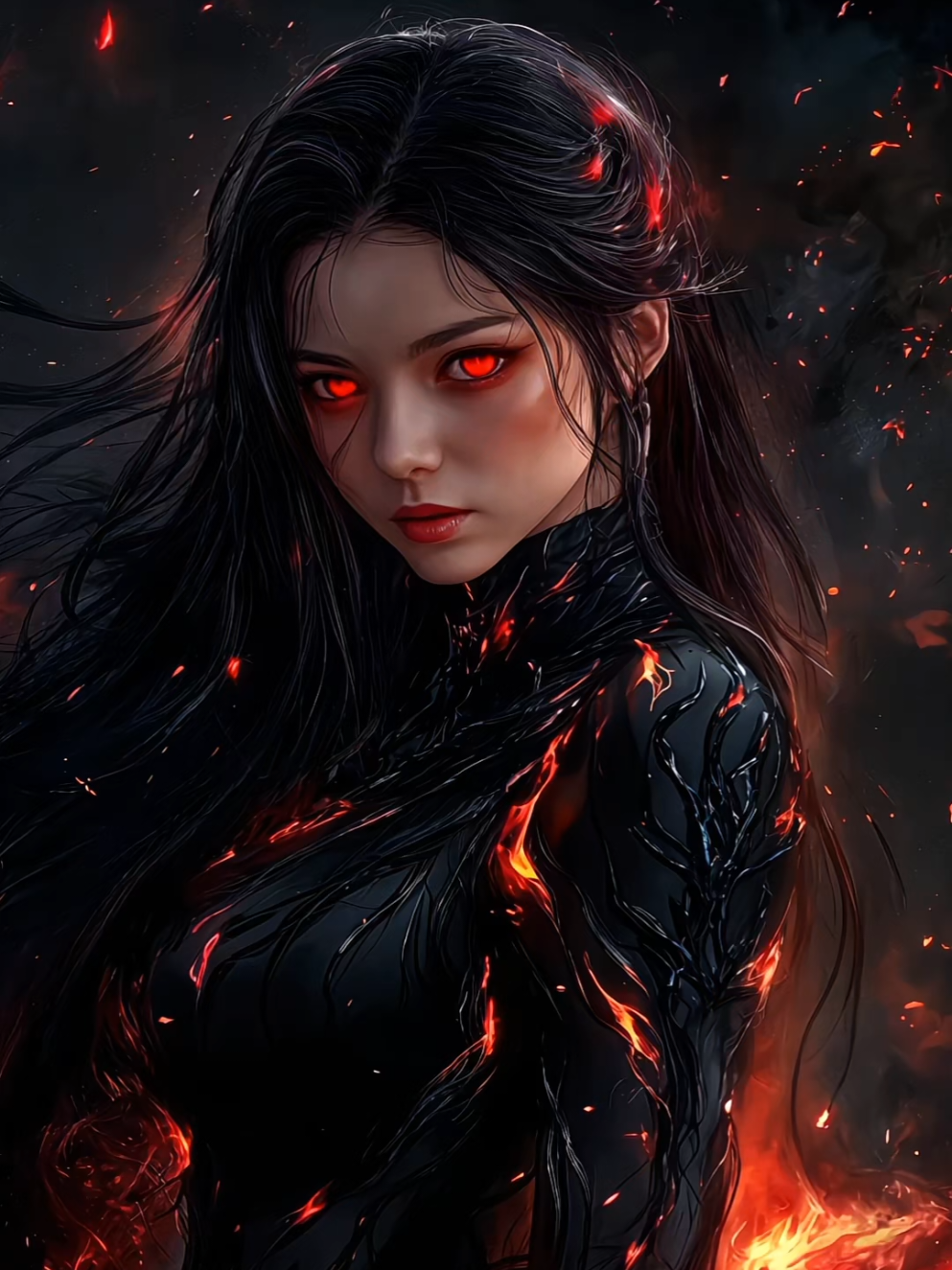 Silence isn't eternal. It just waits for the final drop Custom orders available via DM. #livewallpaper4k #girl #magicluna #ai #fire 