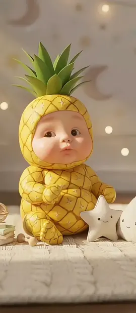 Baby pineapple 🍍and honey Bebe abacaxi e mel #videossatisfatorios #aiasmr #satisfyingvideos #satisfying 