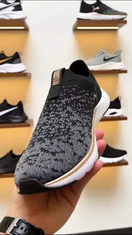 PUMA Sepatu Lari Wanita Softride Remi Slip-on Knit Black-Gold-Cool Dark Gray #sepatupuma #sepatumewah #sepatukeren #fyppppppppppppppppppppppp #promoseruweekend 