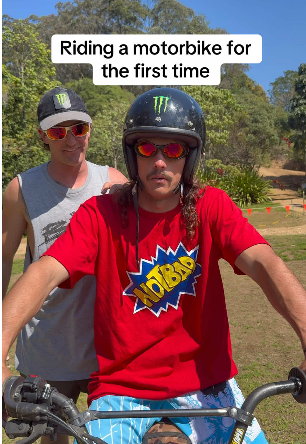 The baptism of riding a motorbike…the whiskey throttle  @Harry Bink 