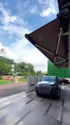 Enjoy the outdoors without compromising comfort. #awning #retractable #waterproof #retractableawning #newtrend #homeproject #electric #balcony #goodthing #exterior #fyp #foryou #foryoupage #fence #garden #sunshade #decor  #outdoor #enjoylife #canopy 