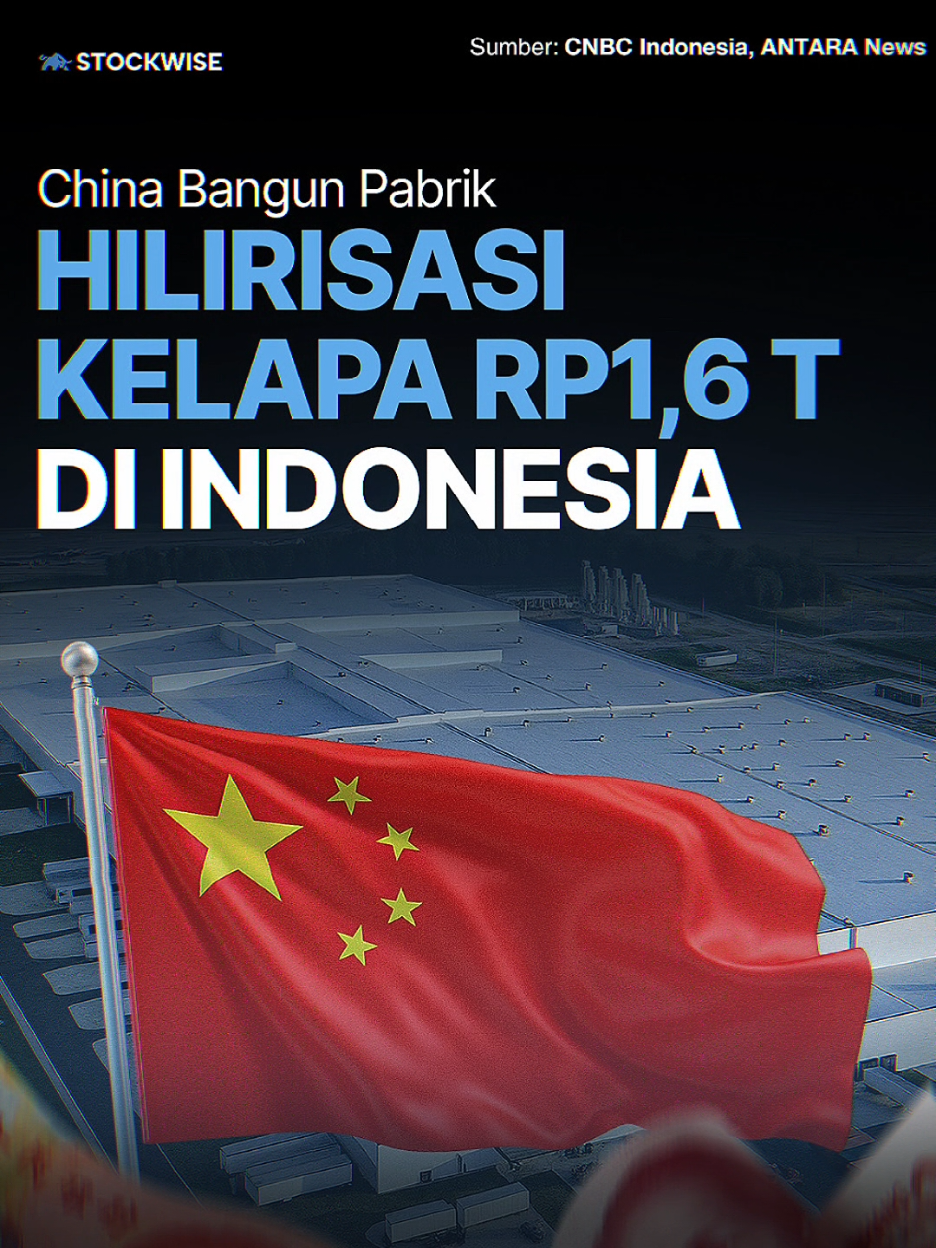 🇨🇳 Investasi China Investor asal China menanam modal ±US$100 juta (Rp1,6 T) untuk membangun pabrik hilirisasi kelapa di Indonesia. 💰 🏭 Pabrik & Lokasi Pabrik pengolahan kelapa sudah groundbreaking, namun lokasi dan nama perusahaan belum diumumkan. 🏝️ 📈 Tujuan Mengolah kelapa langsung di Indonesia agar nilai tambah naik, membuka lapangan kerja, dan memperkuat rantai pasok lokal. 🌴⚙️ 🤝 Peran China China menjadi sumber investasi hilirisasi terbesar, menyumbang sekitar 12% dari total investasi sektor ini pada 2025. 🌏 💡 Dampak Ekonomi Produk turunan seperti minyak, santan, dan tepung kelapa berpotensi menambah ratusan triliun rupiah bagi ekonomi nasional. 🚀 #andryhakim #stockwise #investasi #china 