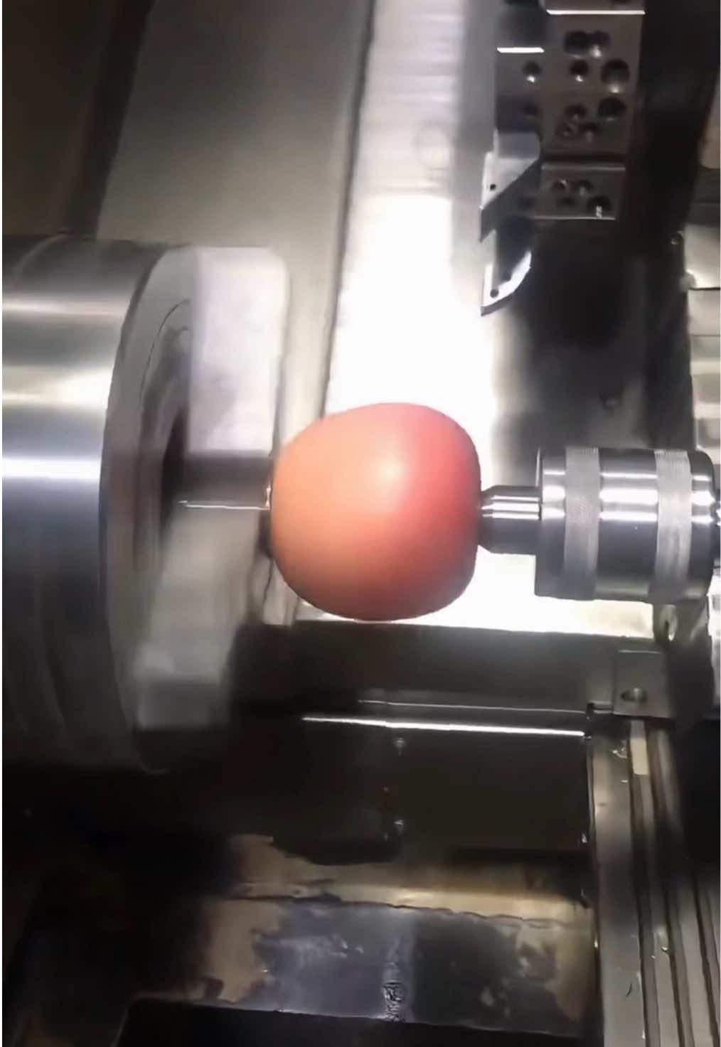 CNC Machining - IPhone 17 is too expensive, let’s turning an apple , the real apple! #cnc #cncmachining  #cncturning #iphone17 #apple   