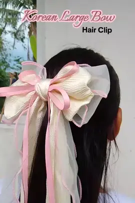 Pink Korean Lare Bow Hair Clip #hairaccessories #ilovepink #pinkstuff #hairclip #largebow 