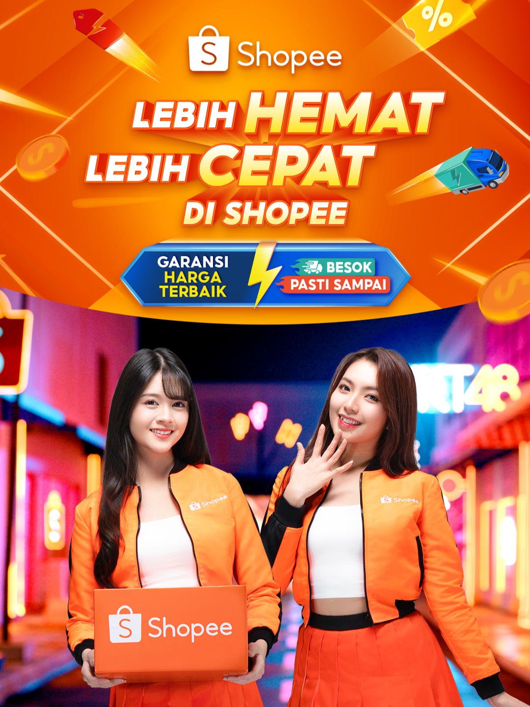 Sobat Shopee, inget yaa!! Belanja Lebih Hemat Lebih Cepat hanya di Shopee! 🧡 Ada promo Garansi Harga Terbaik & pesanan Besok Pasti Sampai! Yuk, checkout produk incaran kamu sekarang! 😍 #LebihHematLebihCepatdiShopee  #ShopeeJKT48