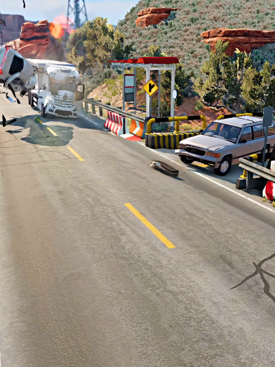 BeamNG.Drive🚘 Extreme Car physics test! #fyp #usadriving #usaroad  #bmw 