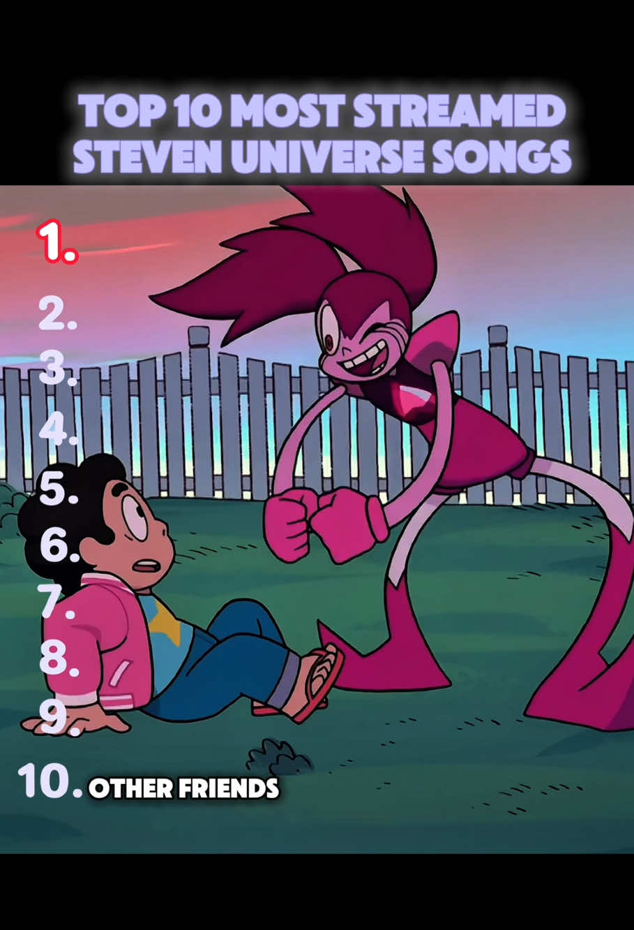 Top 10 most streamed steven universe songs | #stevenuniverse #stevenuniversefuture #cartoonnetwork #fyp #trending #viral #song #music #marlonss #stevenuniversesongs #spotify 