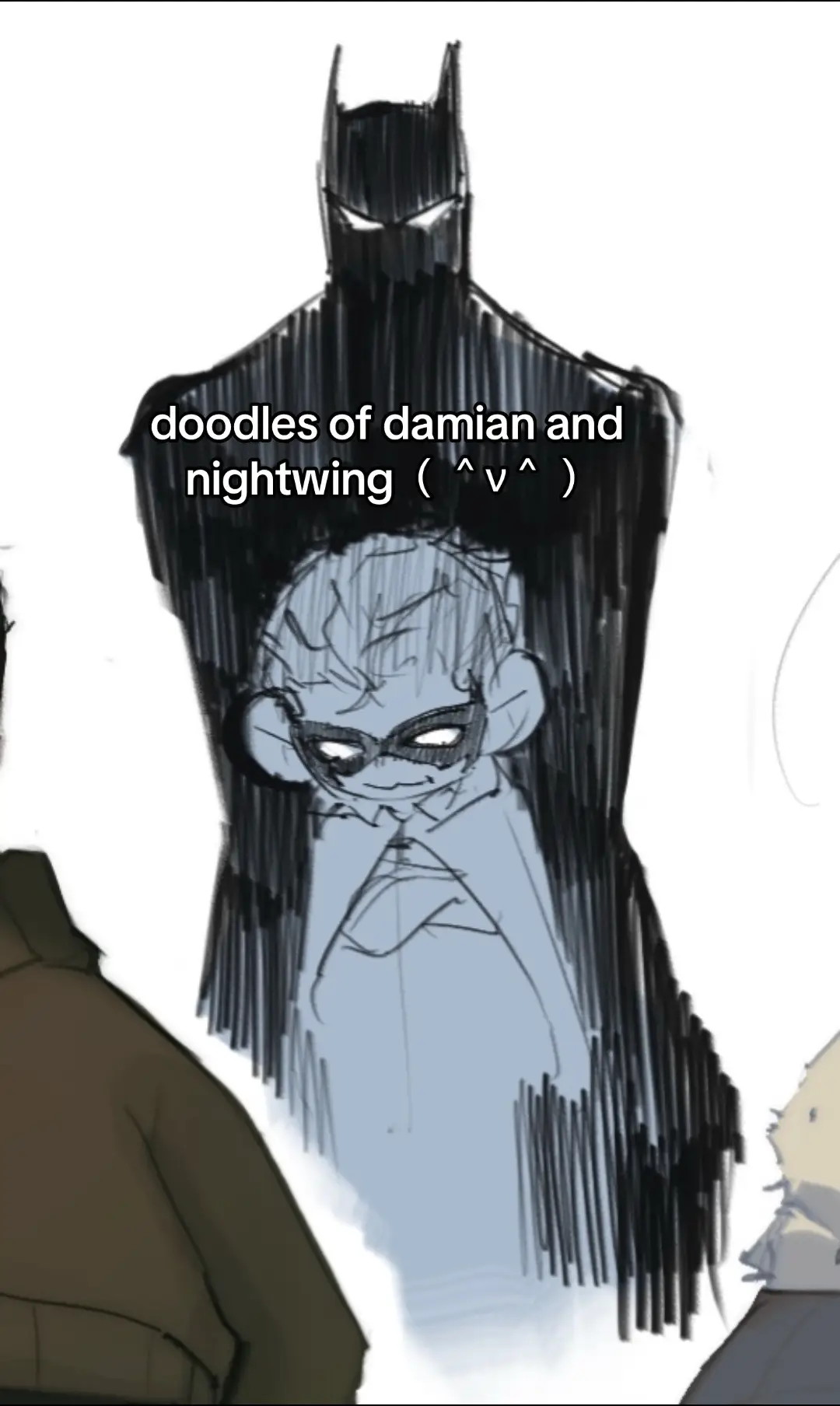 I am constantly maternal over damian wayne, that’s literally my son ;—;  #richardgrayson #damianwayne #batfamily #sketches #robin   