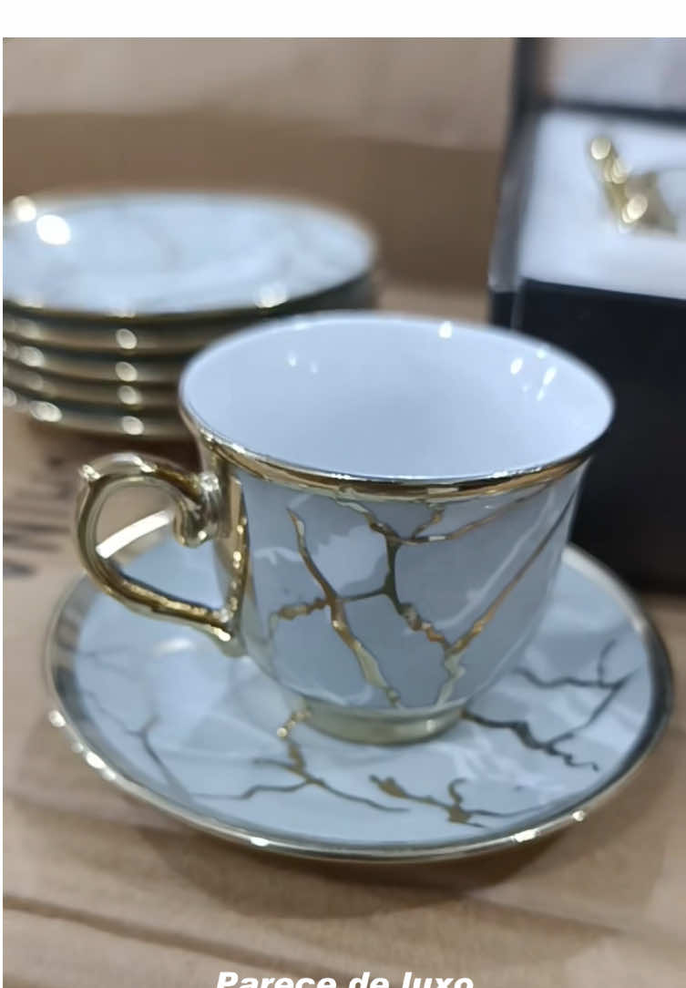 Xícara de café kit com 12 peças de Cerâmica em porcelana! Não perca a oportunidade! #xicara #chique #viral #oferta #fy 