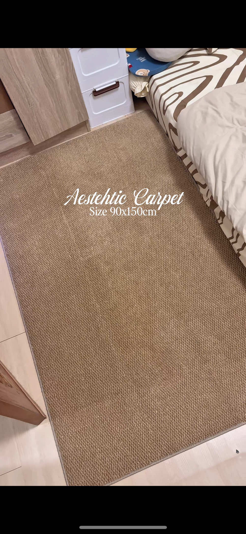 Tested & proven—this non-slip mat is the real deal plus its giving aesthetic vibes🤎✨ #nonslipmat #carpet #bedroomcarpet 