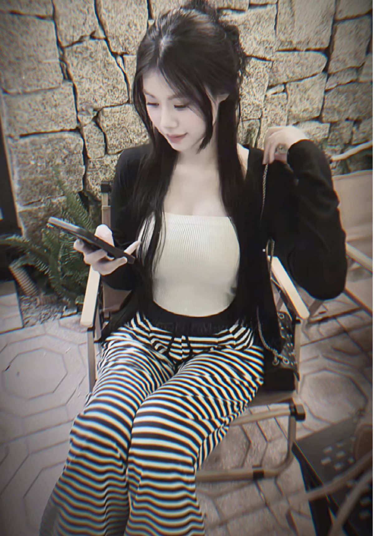 Quần ống rộng sọc ngang nữ cạp cao bo chun xinh tôn dáng #xuhuong #tiktokshop #quanongrong #CapCut 