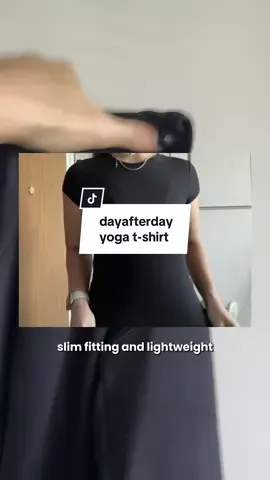 your new wardrobe staple!! super cute and flattering 🩷 moisture wick material great for exercise as well! 🏃🏻‍♀️  also perfect on casual days~ simple basic tee yet super versatile 🔥 👚: dayafterday fashion yoga slim fit yoga t-shirt from @dayafterday_official  #dayafterday #fyp #createtowin #viral #fashion 