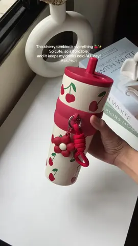 Definitely my new go-to tumbler😩🫶🏻 #cherrytumbler #tumblerhotandcold #redtumbler #tumblerforschool #tumblerwithstraw 