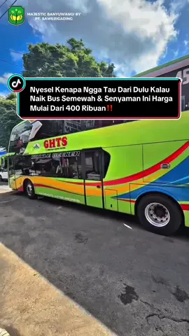 Mulai dari 400 ribuan aja dari Banyuwangi tujuan Jakarta dan sekitarnya naik armada semewah & senyaman ini. Eitss, jangan sampai salah pilih agen tiket! Pilihlah Majestic Banyuwangi by PT. Sawerigading sebagai agen tiket pilihan kamu.  Semakin mudah, saat ini kami melayani reservasi via online sehingga pemesanan tiket bisa dari mana aja & kapan aja! Contact admin buat amankan seatnya yaa, +62 812 1722 2550 atau klik link bio profil 😍❗️ ##gununghartasolutions##sleeperbus##busdoubledecker ##gununghartabanyuwangi##agentiketbanyuwangi
