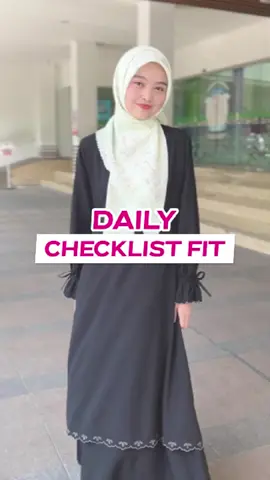 Daily Checklist Fit: Dresslim Zoey dan Tetra Eve lux ready untuk style nyaman seharian full😍🙌🏻 Koleksi sekarang jugaa🥰🛍 #Rabbani #GakPakeLama #fypシ 
