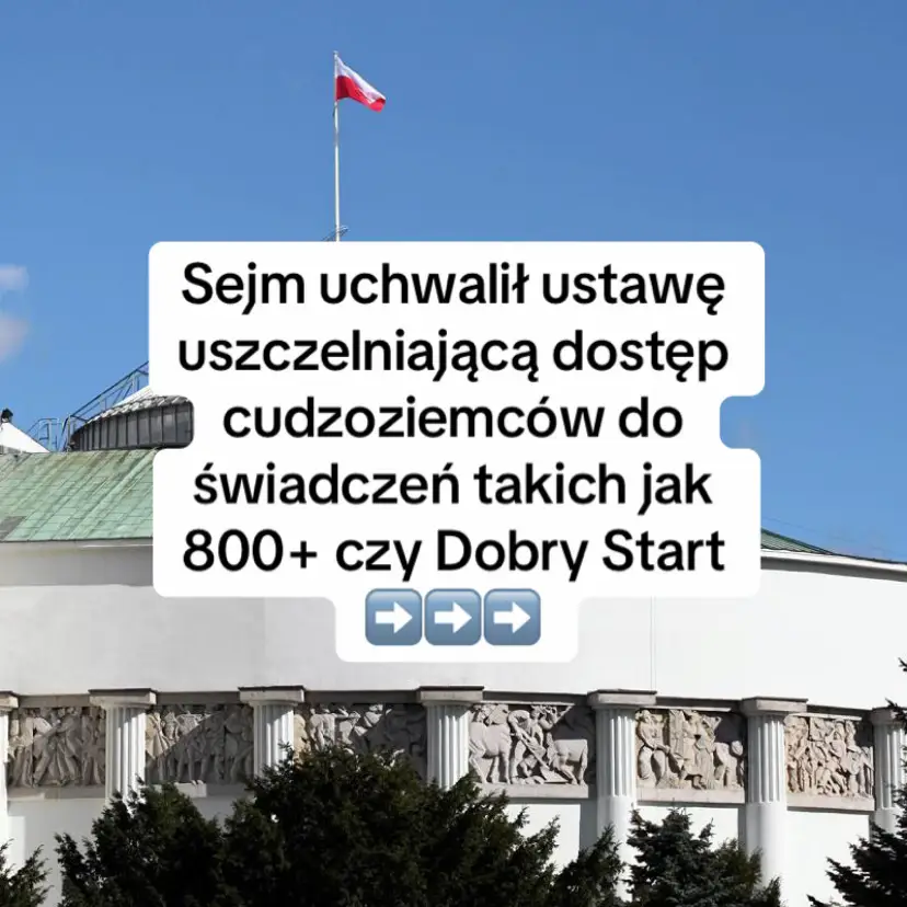 Sejm uchwalił ustawę uszczelniającą dostęp cudzoziemców do świadczeń na rzecz rodziny, takich jak 800+ czy Dobry Start. Projekt ustawy zakłada uzależnienie wypłatę świadczeń dla cudzoziemców z państw trzecich od kwestii aktywności zawodowej w Polsce lub podlegania ubezpieczeniu zdrowotnemu oraz obowiązkowi nauki przez dzieci. Przepisy legalizują także pobyt uchodźców wojennych z Ukrainy w Polsce do 4 marca 2026 roku. #polska #ukraina #sejm #polityka 